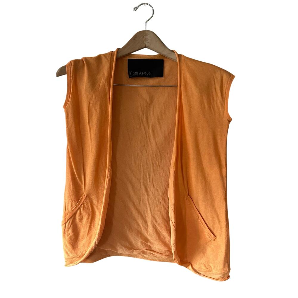 Yigal Azrouel Orange Shrug Cotton Sweater Size XS